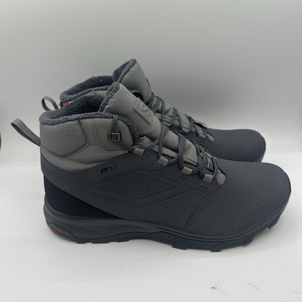 Salomon Yalta TS CSWP Boots Mens 10.5 Phantom Gray Waterproof Lace Up 412276 NWT